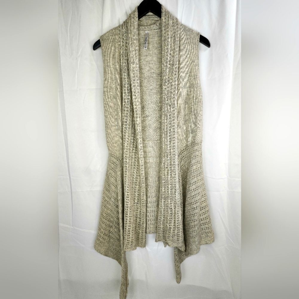 Miilla women's sleeveless sweater cardigan 10% fur size small